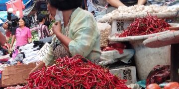 Pedagang cabe di Pasar Horas