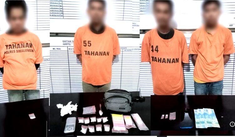 Keermpat tersangka bersama barang bukti