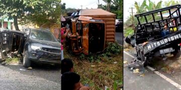 Kenderaan yang tabrakan beruntun