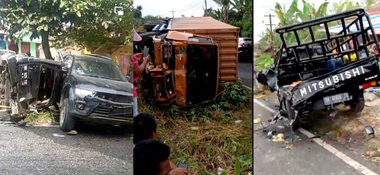 Kenderaan yang tabrakan beruntun