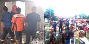 Petugas Damkar berhasil memadamkan api dan masyarakat ramai