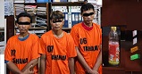 Tiga tersangka dan barang bukti
