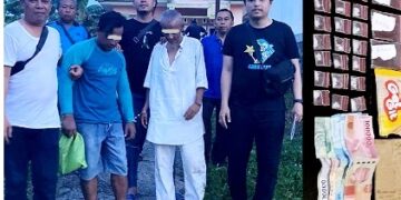 Barang bukti dan saat kedua pelaku digelandang dari ladang jagung