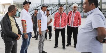 Meninjau lokasi venue tinju PON XXI di GOR Siantar