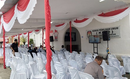 Suasana di kantor KPU Siantar sepi