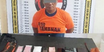 Tersangka dan sejumlah barang bukti
