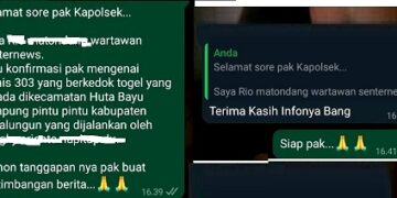 Konfirmasi melalui WA kepada Kapolsek