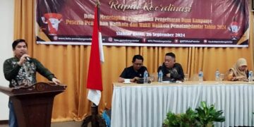 Ketua KPU Siantar pada Rapat Koordinasi