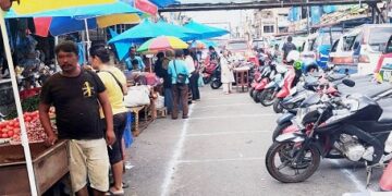 Lokasi relokasi pedagang korban kebakaran Gedung 4 Pasar Horas di Jalan Merdeka