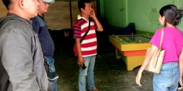 Meja mesin   tembak ikan sebelum diangkut ke Polsek Perdagangan