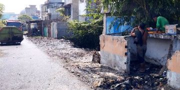 Tumpukan sampah di belakang Gedung IV Pasar Horas telah bersih