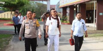 Kapolres Simalungun AKBP Marganda Aritonang sambut  Hinca Putra Panjaitan