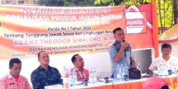 Franz Theodor Sialoho  pada sosialisasi Perda no 1 Tahun 2022