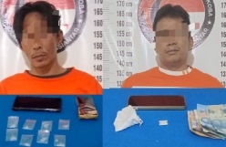 Kedua tersangka dan barang bukti