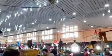Atap balairung yang sudah diperbaiki