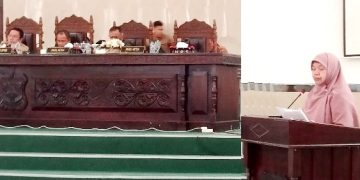 HJ Sabariah SPd bacakan Pandangan Umum Fraksi Nurani Keadilan