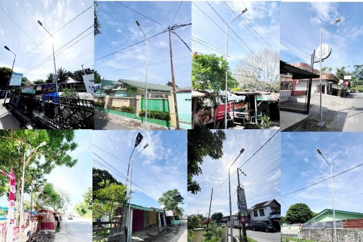 Sebagian LPJU di jalan Gunung Simanuk-manuk yang dipasang sesuai aspirasi masyarakat