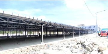 Lapak  di lahan eks Gedung IV Pasar Horas Jalan Merdeka