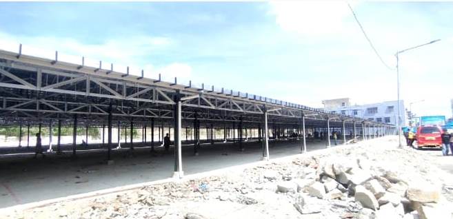 Lapak di lahan eks Gedung IV Pasar Horas Jalan Merdeka