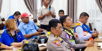 Ferry Simarmata, Ketua Serikat Pekerja Pemuda Mandiri pada rapat finalisasi May Day