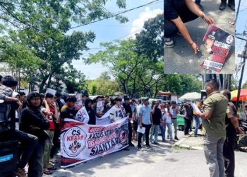 Unjukrasa di depan Kejati Sumut