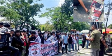 Unjukrasa di depan Kejati Sumut