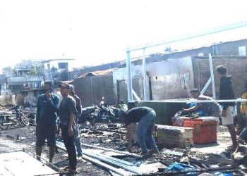 Kondisi pasca kebakaran Pasar Dwikora Parluasan
