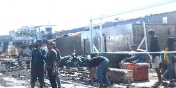 Kondisi pasca kebakaran Pasar Dwikora Parluasan