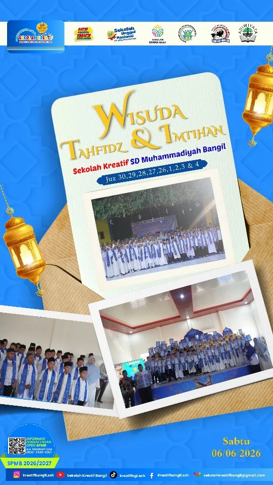 Targetkan 100 Persen Lulusan Bersyahadah Tajdied 2027, SD Muhammadiyah Bangil Gelar Wisuda Tahfidz 2026