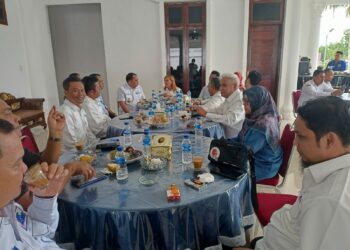 Bupati Labuhanbatu Erik Adtrada dan Pengurus SMSI Sumut Pererat Silaturahmi