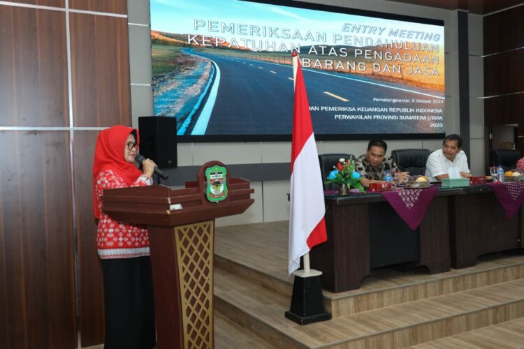Wali Kota Bersama BPK RI Perwakilan Sumut Entry Meeting Pemeriksaan Pendahuluan Kepatuhan Atas Pengadaan Barang dan Jasa TA 2023