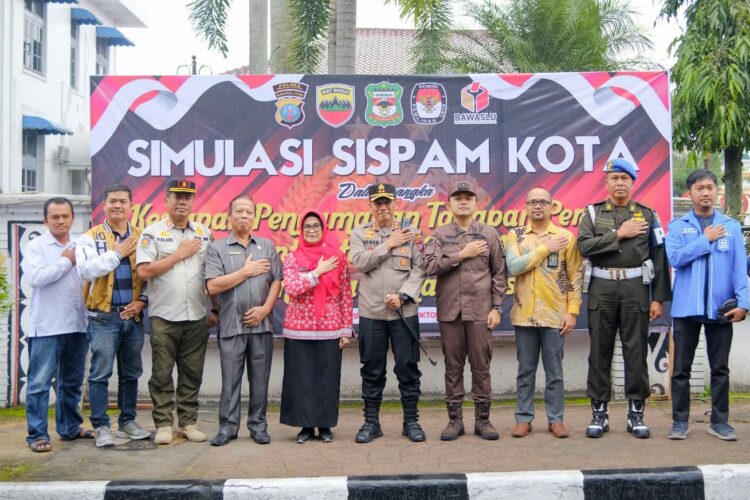 Simulasi Sistem Pengamanan (Sispam) Kota dalam Rangka Kesiapan Pengamanan Tahapan Pemilu Serentak Tahun 2023 di Wilayah Kota Pematang Siantar