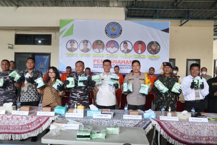 Dansat Brimob Polda Sumut Hadiri Pemusnahan 21,4 Kg Sabu di BNNP Sumut
