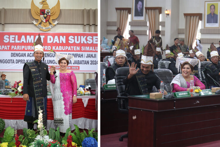 Pasangan suami istri Sastra Joyo Sirait dan Melisa Tarigan Anggota DPRD Simalungun Periode 2024-2029.(siantarcorner.com/Dhev Bakkara)