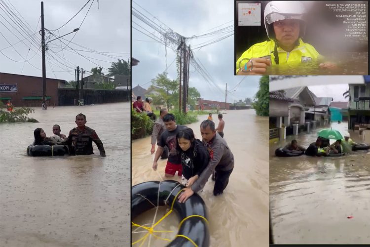 Kapolsek Sunggal, Kompol Bambang G. Hutabarat S.H., M.H., bersama anggota Polsek dan Tim Basarnas Kota Medan melakukan evakuasi warga terdampak. Evakuasi dibantu oleh Kanit Lantas Polsek Sunggal, Ibu Jefri Silaban, yang memantau kondisi tinggi air dan mengevakuasi warga beserta barang-barang yang masih bisa diselamatkan ke lokasi lebih aman, termasuk rumah ibadah dan rumah warga yang tidak terdampak banjir.Kamis(27/11/25)