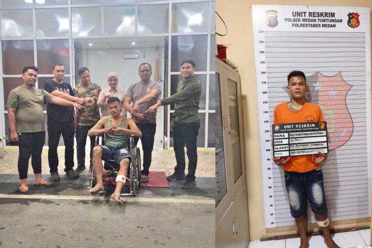 Tersangka pencurian sepeda motor diamankan Unit Reskrim Polsek Medan Tuntungan usai melakukan perlawanan terhadap petugas.