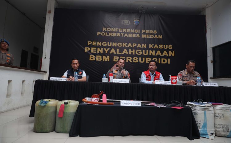 Polrestabes Medan Bongkar Mafia BBM Subsidi,10 Tersangka Ditangkap, 14 Ton Solar Disita