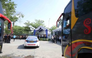 Polda Sumut Bersama Polrestabes Medan Lepas 192 Pemudik dari Terminal Amplas, Utamakan Keselamatan dan Kenyamanan