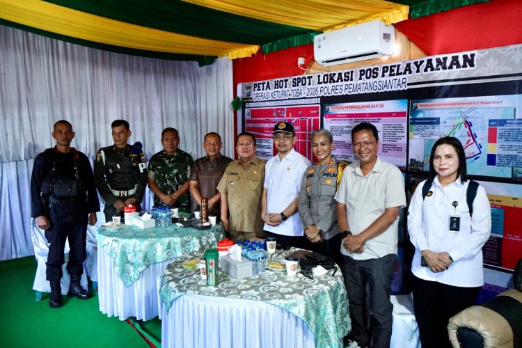 Vidcon Anev Sitkamtibmas dan Monitoring Pelayanan Idul Fitri 1447 H Digelar di Pos Yan Simpang Dua Pematangsiantar