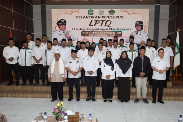 Wali Kota Wesly Silalahi Resmi Kukuhkan LPTQ Pematangsiantar, Hamzah Fanshuri Damanik Nahkodai Periode 2026–2031