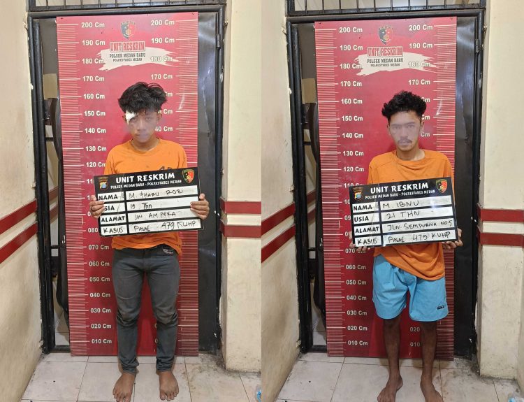 Dua Terduga Pelaku Jambret Diserahkan Warga ke Polsek Medan Baru