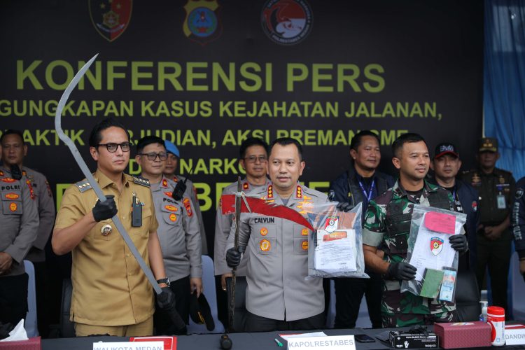 Polrestabes Medan Ungkap 143 Kasus Kejahatan Jalanan dan Narkoba dalam Dua Pekan, 21 Tersangka Ditembak
