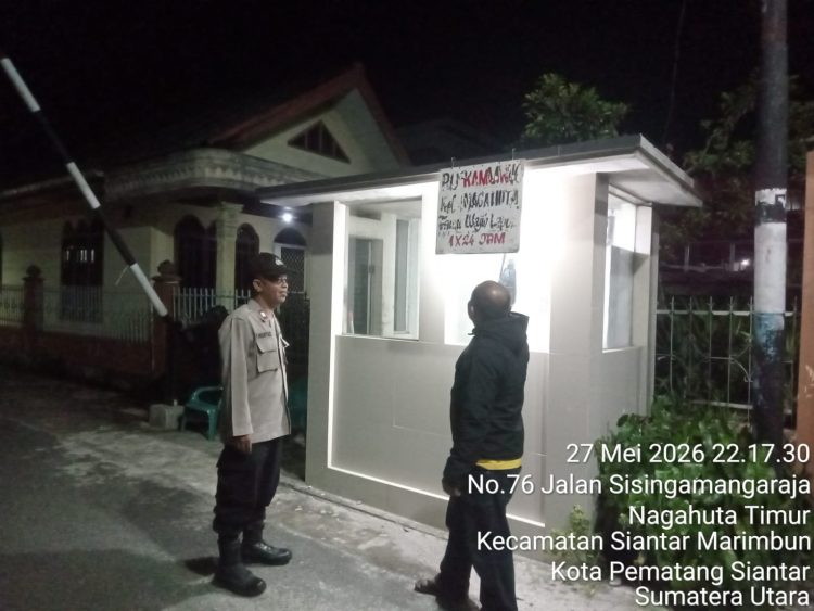 Lewat Program SALING, Bhabinkamtibmas Polsek Siantar Marihat Perkuat Siskamling Warga Naga Huta