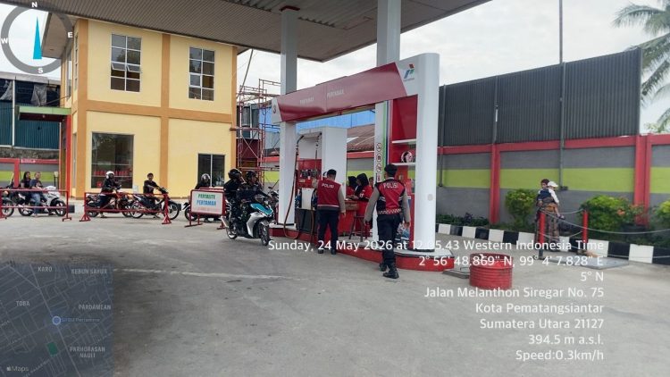Sat Samapta Polres Pematangsiantar Perketat Patroli SPBU, Jaga Keamanan dan Kenyamanan Warga
