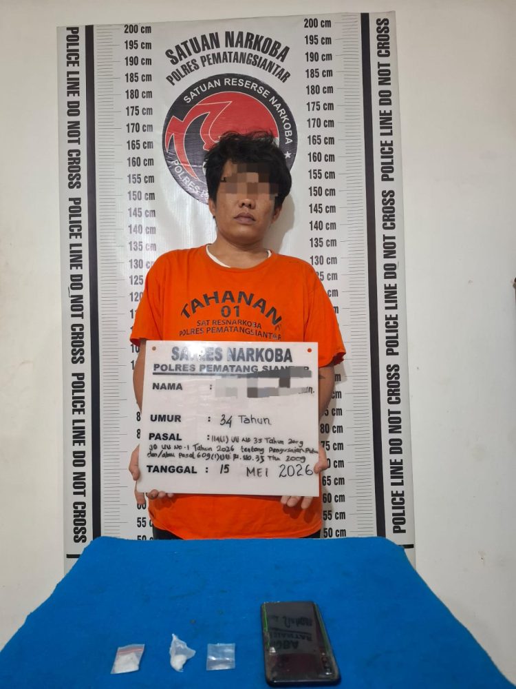 Polres Pematangsiantar Ringkus Pria Asal Balikpapan dengan Dua Paket Sabu di Jalan Pematang