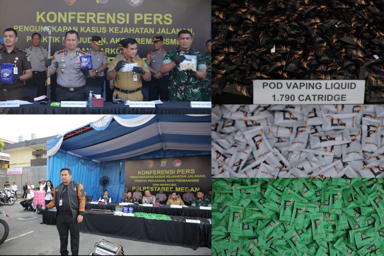 GSN Digencarkan, Polrestabes Medan Sikat Jaringan Vape Narkoba Lintas Negara
