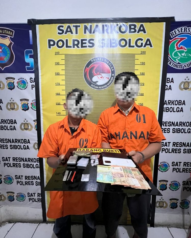 Dua Pria Diduga Terlibat Peredaran Sabu Diamankan Satresnarkoba Polres Sibolga