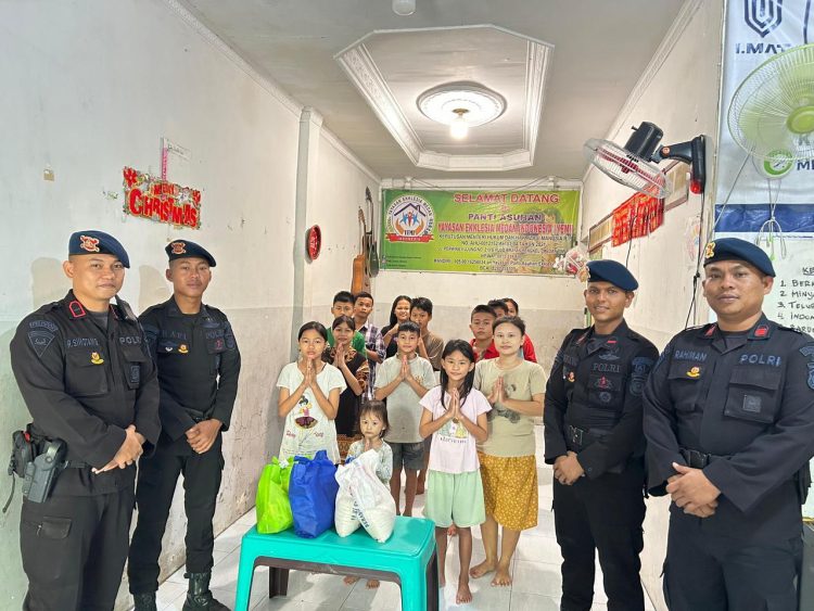 Minggu Kasih Brimob Sumut, Personel Kompi 4 Batalyon A Pelopor Salurkan Bakti Sosial ke Panti Asuhan