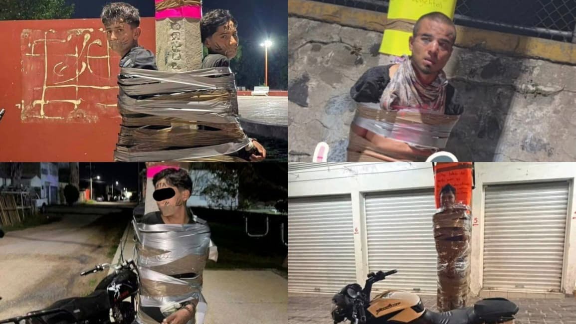 Batman Meksiko! Misterius Tangkap Pelaku Curanmor, Ikat di Tiang Listrik hingga Bikin Geger Meksiko