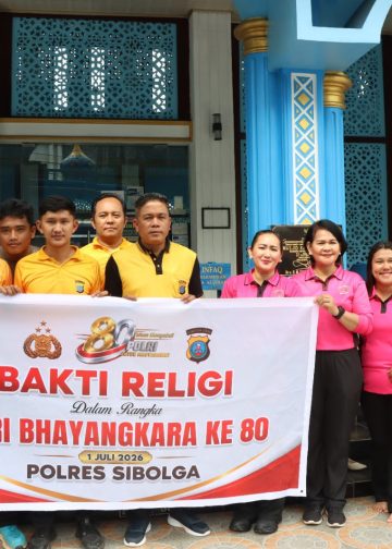 Sambut HUT Bhayangkara Ke-80, Polres Sibolga Gelar Bakti Religi dan Bersihkan Rumah Ibadah